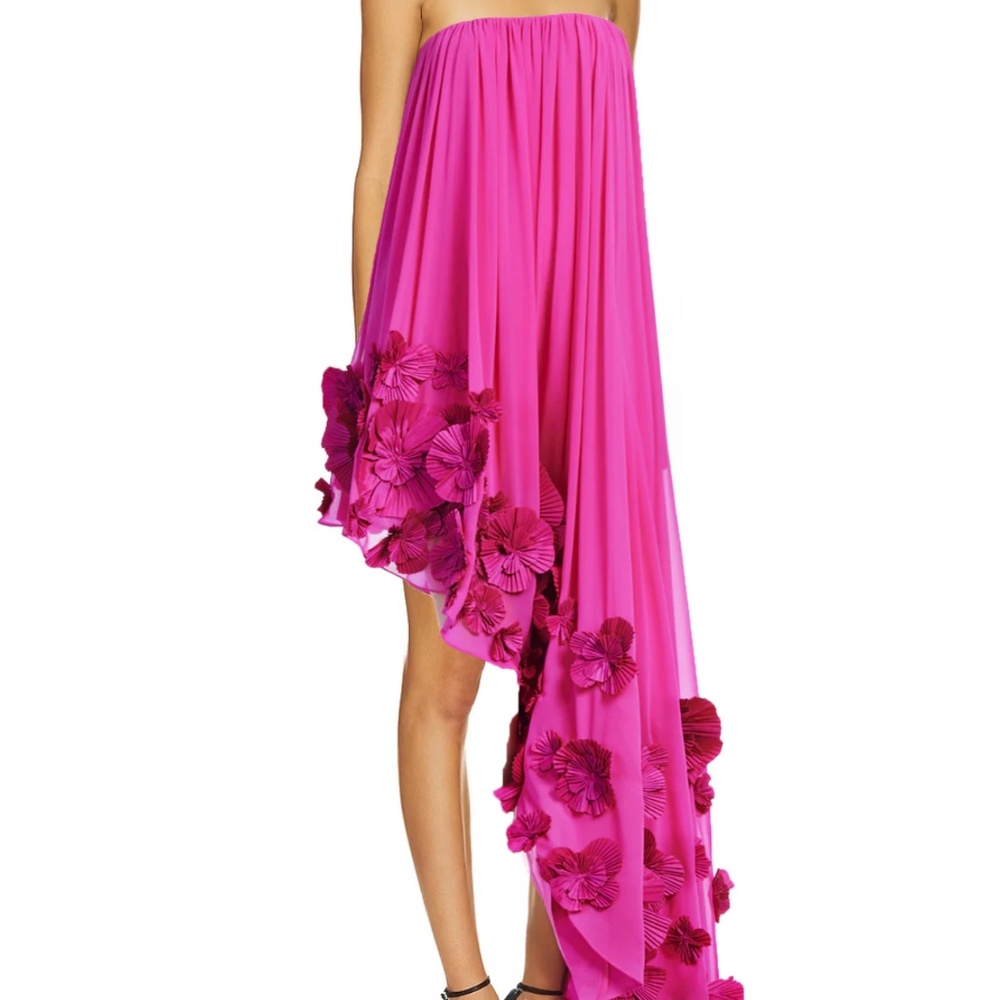 Asymmetrical 3D Floral Maxi